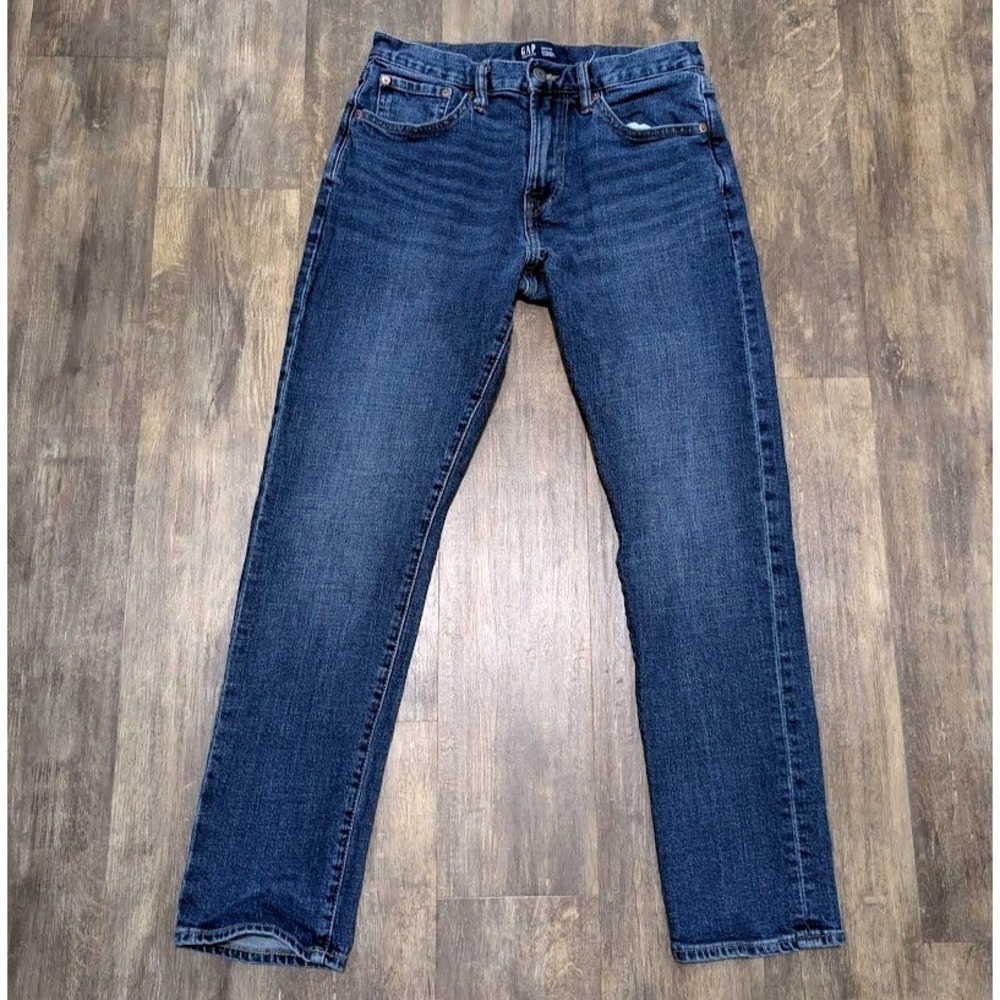 Gap Denim Mens‎ 29x30 Blue Straight Taper Jeans Stretch Cotton Blend